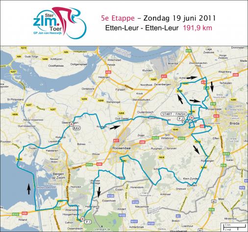 Streckenverlauf Ster ZLM Toer 2011 - Etappe 5