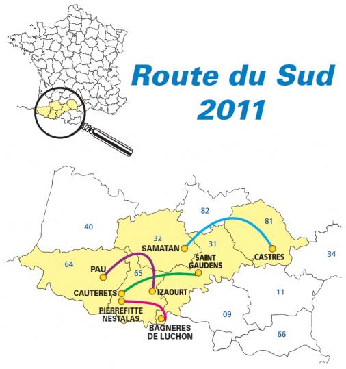 Streckenverlauf Route du Sud - la Dpche du Midi 2011