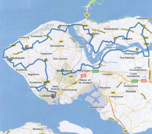 Streckenverlauf Rabo Ster Zeeuwsche Eilanden 2011 - Etappe 2
