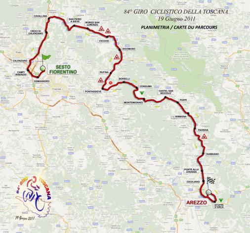 Streckenverlauf Giro della Toscana 2011