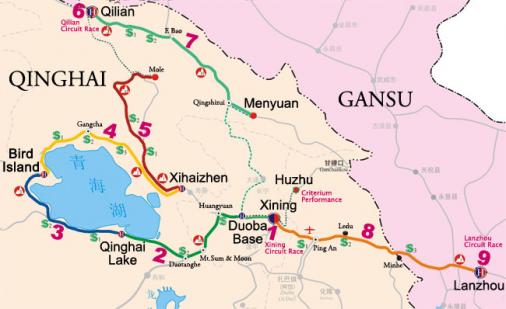 Streckenverlauf Tour of Qinghai Lake 2011