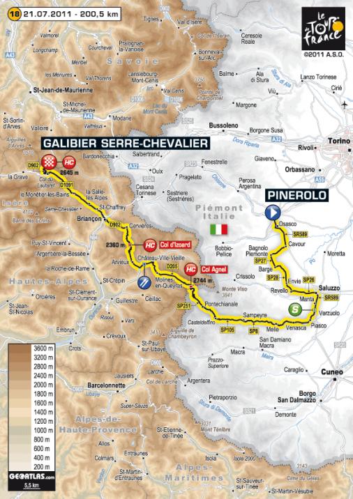 Streckenverlauf Tour de France 2011 - Etappe 18
