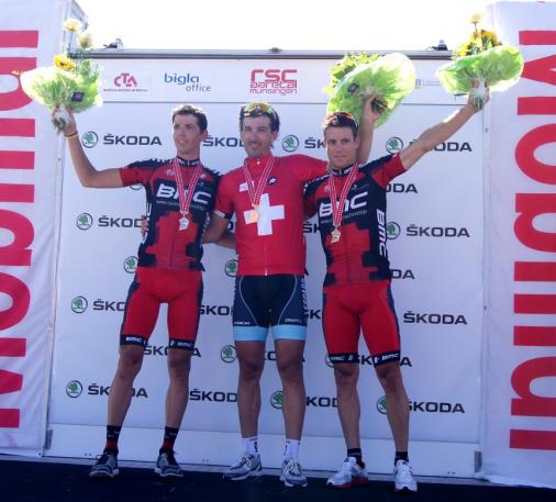 Das Podium (v.l.n.r.): Steve Morabito, Fabian Cancellara, Martin Kohler (Foto: Swiss Cycling)