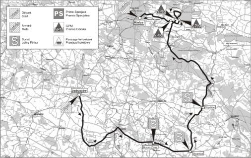 Streckenverlauf Course Cycliste de Solidarnosc et des Champions Olympiques 2011 - Etappe 3