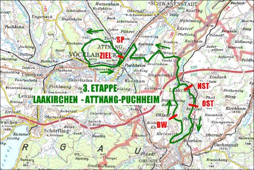 Streckenverlauf Int. Obersterreich Juniorenradrundfahrt 2011 - Etappe 3