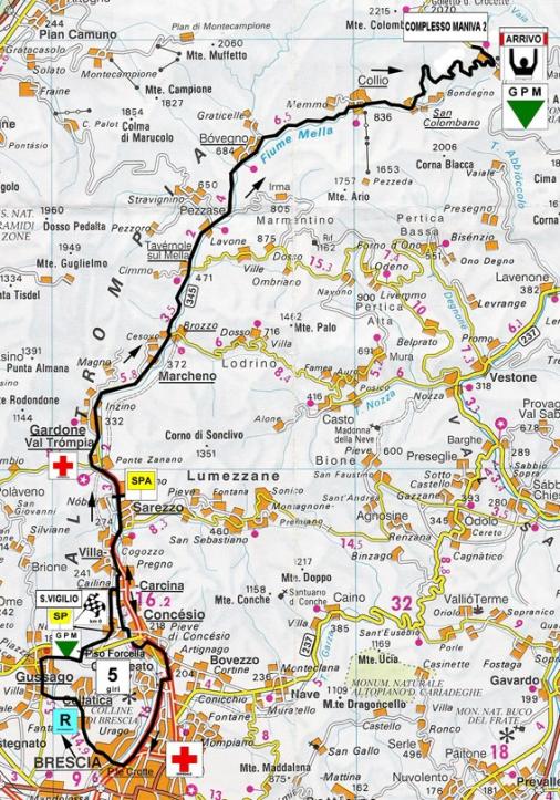 Streckenverlauf Brixia Tour 2011 - Etappe 4