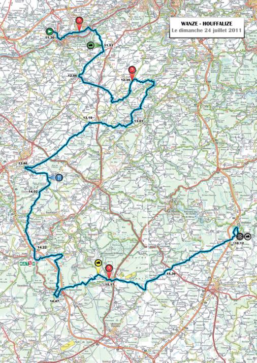 Streckenverlauf Tour de Wallonie 2011 - Etappe 2