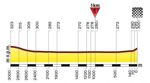 Hhenprofil Tour de Pologne 2011 - Etappe 4, letzte 3 km