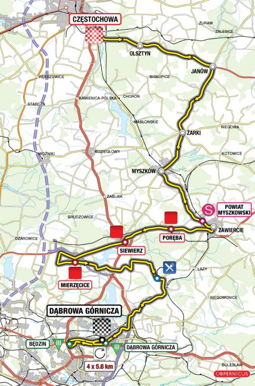 Streckenverlauf Tour de Pologne 2011 - Etappe 2