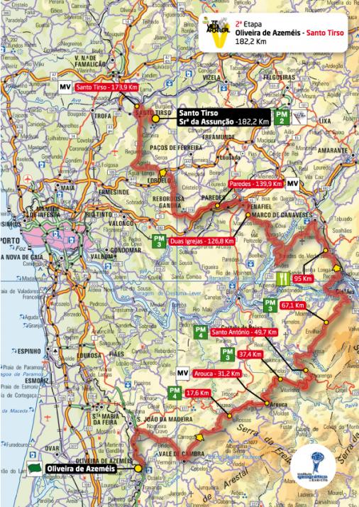 Streckenverlauf Volta a Portugal em Bicicleta 2011 - Etappe 2