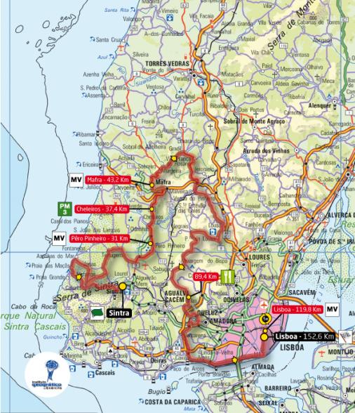 Streckenverlauf Volta a Portugal em Bicicleta 2011 - Etappe 10