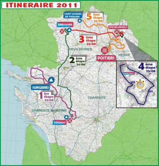Streckenverlauf Tour du Poitou Charentes 2011