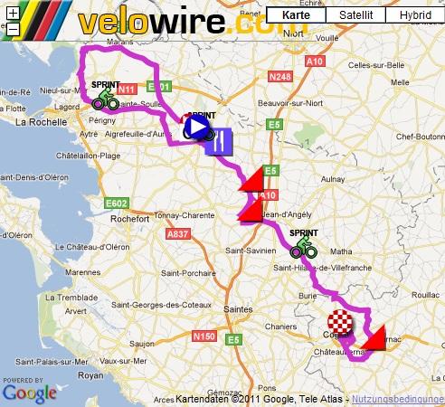 Streckenverlauf Tour du Poitou Charentes 2011 - Etappe 1