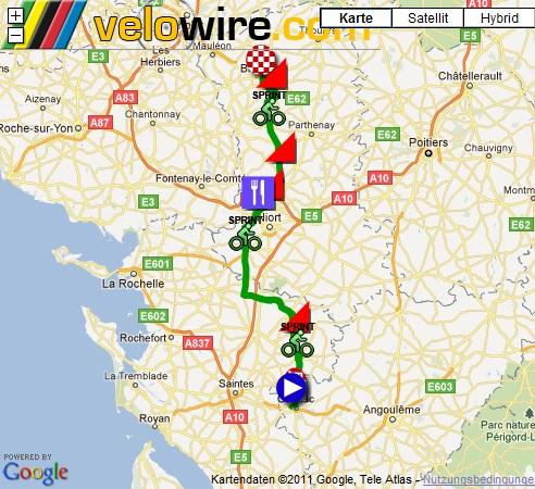 Streckenverlauf Tour du Poitou Charentes 2011 - Etappe 2