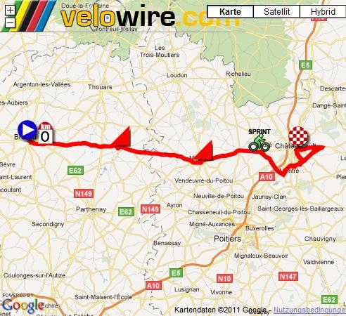 Streckenverlauf Tour du Poitou Charentes 2011 - Etappe 3
