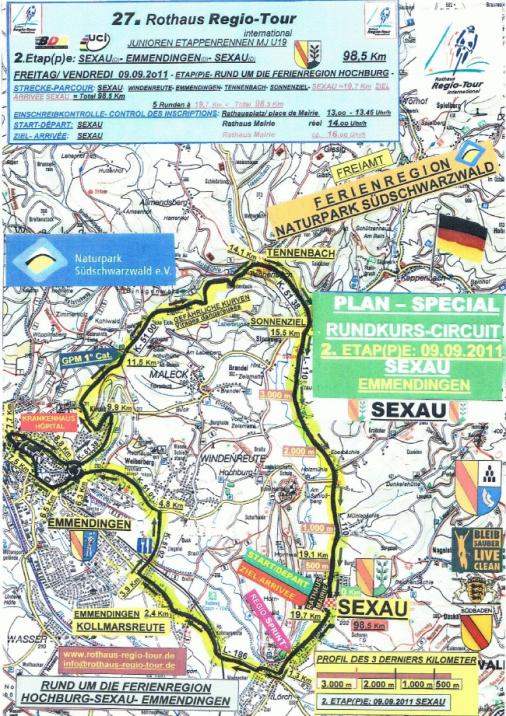 Streckenverlauf Rothaus Regio-Tour International 2011 - Etappe 2