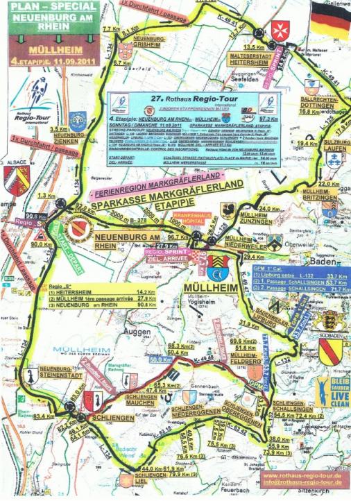 Streckenverlauf Rothaus Regio-Tour International 2011 - Etappe 4