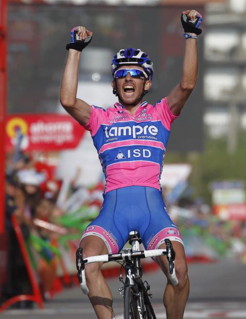 Francesco Gavazzi gewinnt die 18. Etappe der Vuelta a Espaa vor Kristof Vandewalle