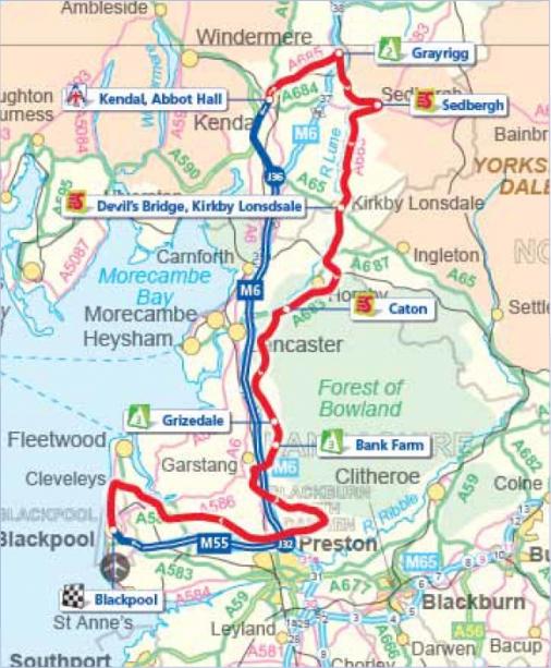 Streckenverlauf Tour of Britain 2011 - Etappe 2