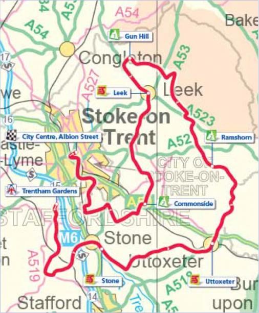 Streckenverlauf Tour of Britain 2011 - Etappe 3
