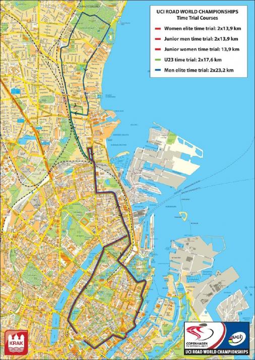 Streckenverlauf Straen-WM 2011 - Einzelzeitfahren Mnner Elite