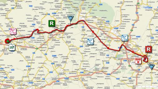 Streckenverlauf Premondiale Giro Toscana Int. Femminile - Memorial Michela Fanini 2011 - Etappe 6