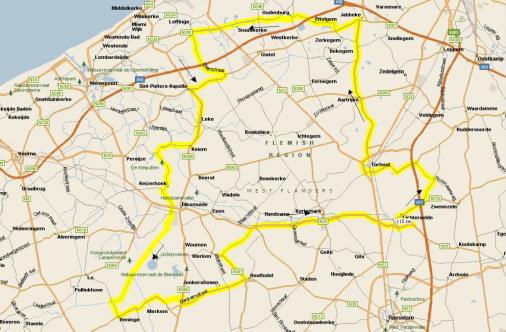 Streckenverlauf Omloop van het Houtland Lichtervelde 2011