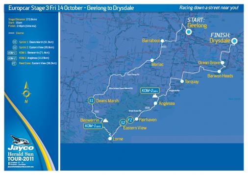Streckenverlauf Jayco Herald Sun Tour 2011 - Etappe 3