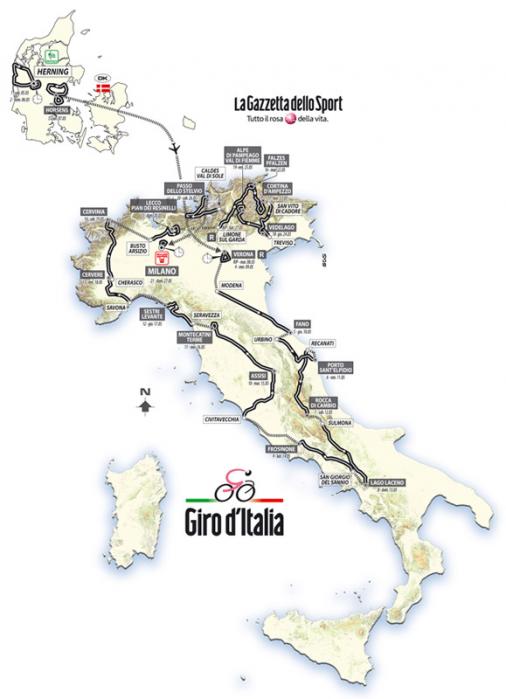 Streckenverlauf Giro d´Italia 2012