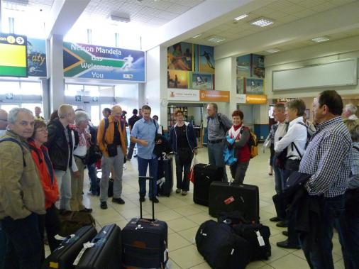 Ankunft im Flughafen von Port Elizabeth