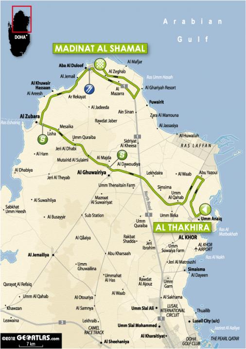 Streckenverlauf Tour of Qatar 2012 - Etappe 4