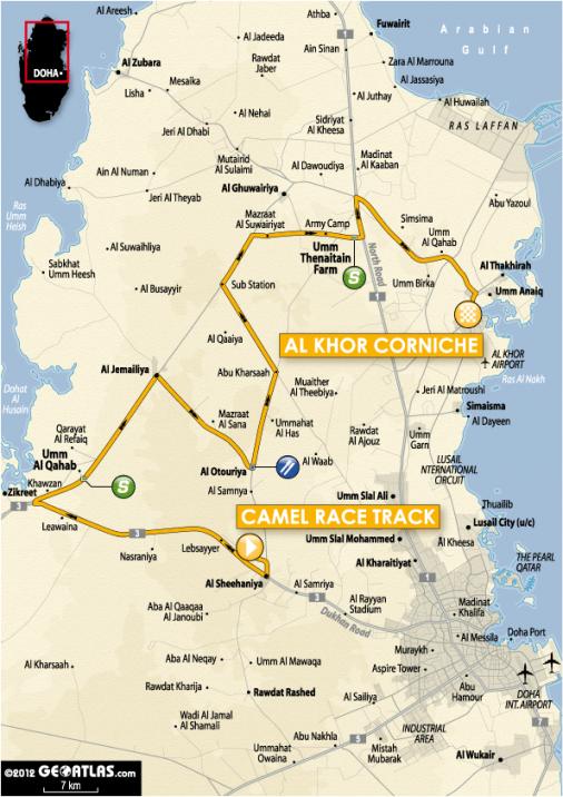 Streckenverlauf Tour of Qatar 2012 - Etappe 5