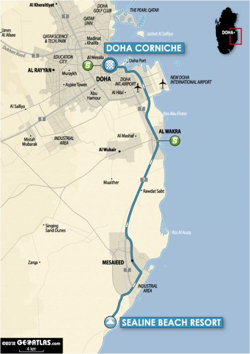 Streckenverlauf Tour of Qatar 2012 - Etappe 6