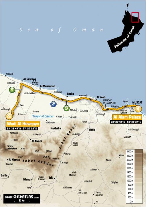 Streckenverlauf Tour of Oman 2012 - Etappe 1