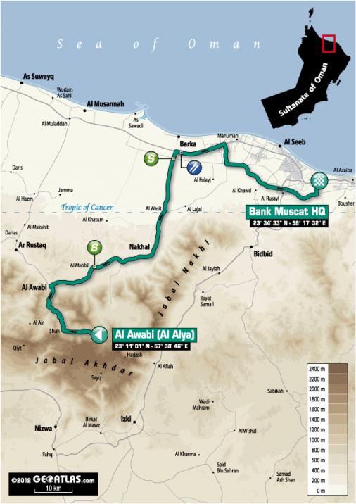 Streckenverlauf Tour of Oman 2012 - Etappe 3