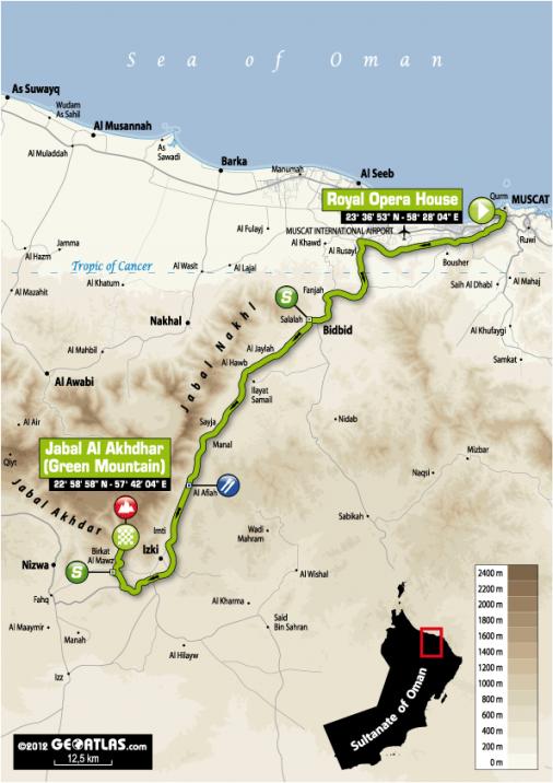 Streckenverlauf Tour of Oman 2012 - Etappe 5