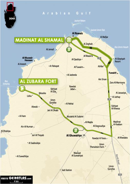 Streckenverlauf Ladies Tour of Qatar 2012 - Etappe 2