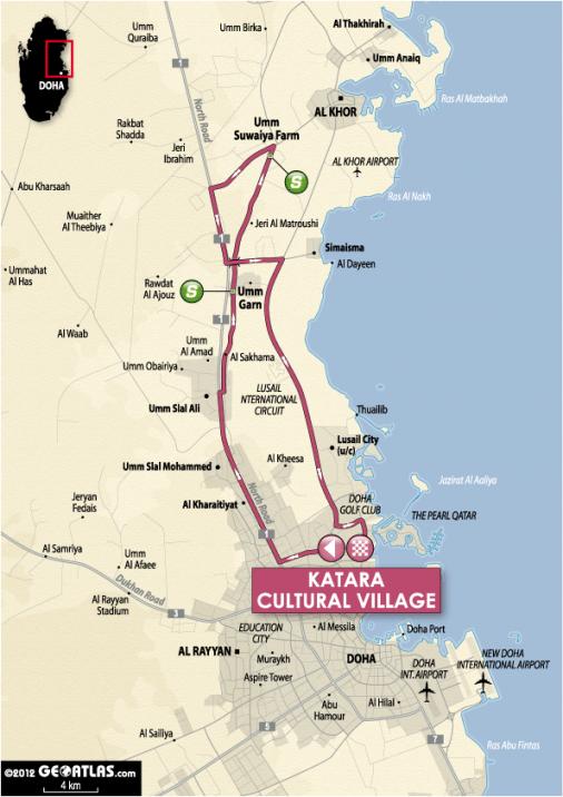 Streckenverlauf Ladies Tour of Qatar 2012 - Etappe 3