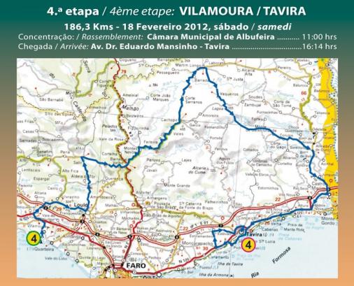 Streckenverlauf Volta ao Algarve 2012 - Etappe 4