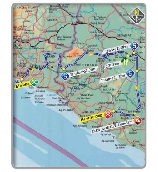 Streckenverlauf Le Tour de Langkawi 2012 - Etappe 3