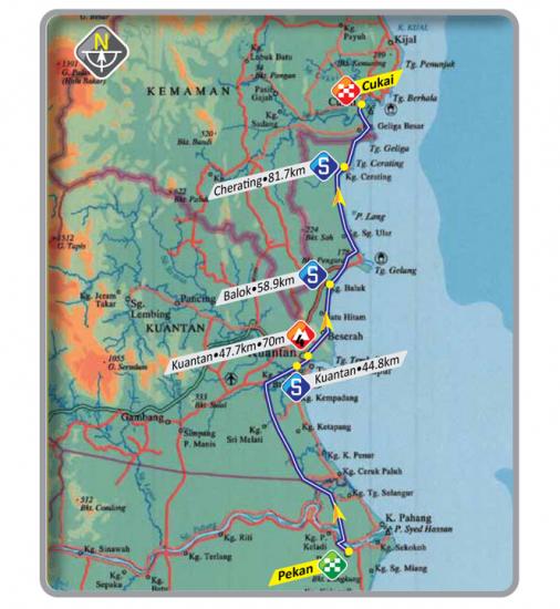 Streckenverlauf Le Tour de Langkawi 2012 - Etappe 8