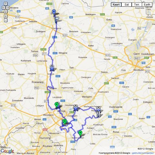 Streckenverlauf Driedaagse van West-Vlaanderen - Etappe 1