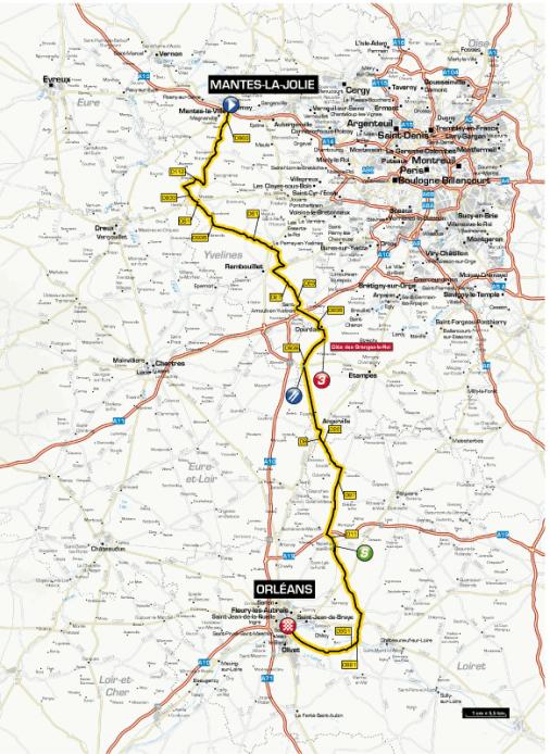 Streckenverlauf Paris - Nice 2012 - Etappe 2