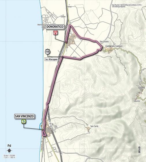Streckenverlauf Tirreno - Adriatico 2012 - Etappe 1
