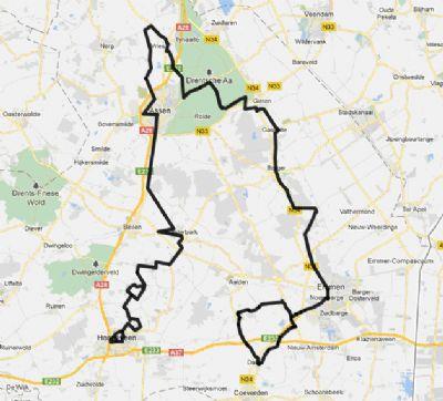 Streckenverlauf Dwars door Drenthe 2012