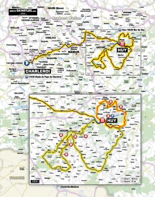 Streckenverlauf La Flèche Wallonne 2012