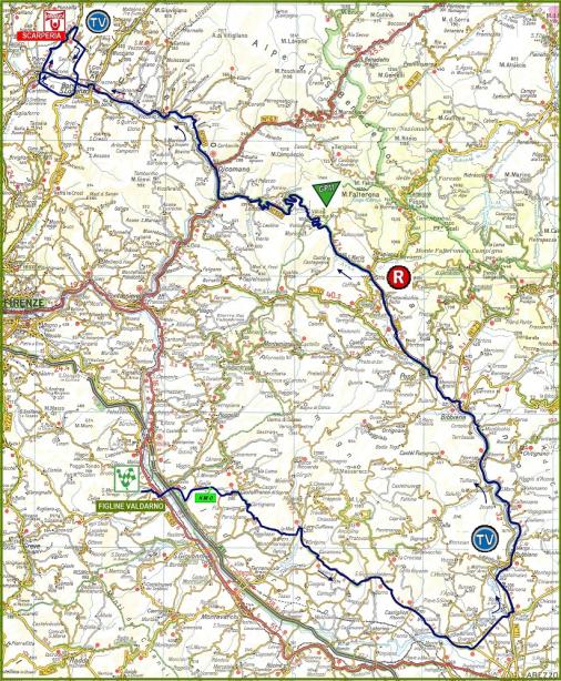 Streckenverlauf Toscana-Terra di ciclismo-Coppa delle Nazioni 2012 - Etappe 1
