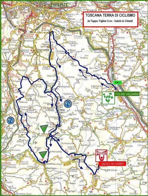 Streckenverlauf Toscana-Terra di ciclismo-Coppa delle Nazioni 2012 - Etappe 2