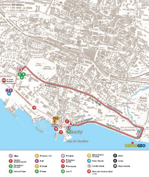 Streckenverlauf Tour de Romandie 2012 - Prolog
