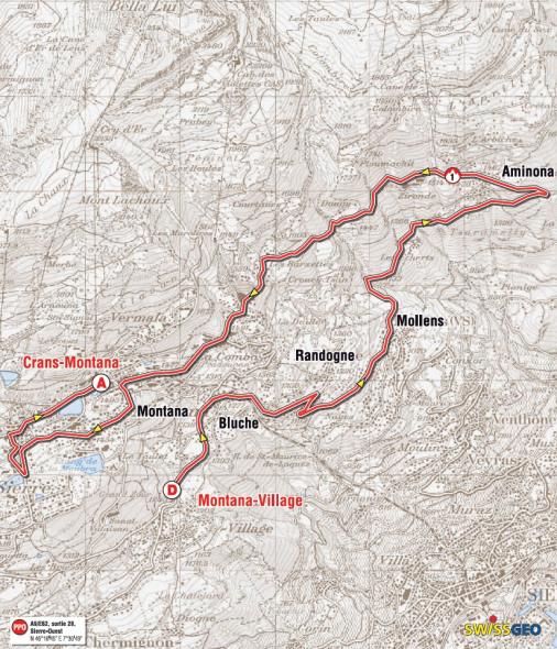 Streckenverlauf Tour de Romandie 2012 - Etappe 5
